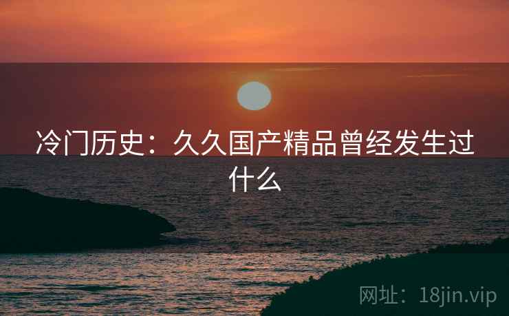 冷门历史：久久国产精品曾经发生过什么